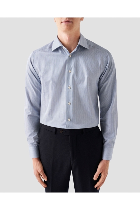 Eton Shirt Fine Striped Signature Twill kleding overhemd dress Blauw