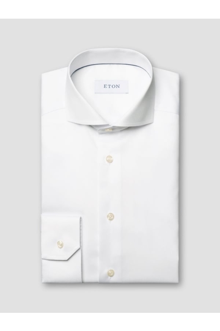 Eton Shirt Signature Twill Super Slim Fit kleding overhemd dress Wit