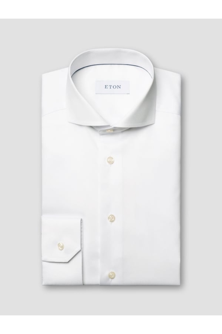Eton Shirt Signature Twill Super Slim Fit kleding overhemd dress Wit