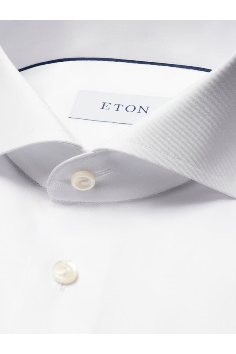 Eton Shirt Signature Twill Super Slim Fit kleding overhemd dress Wit