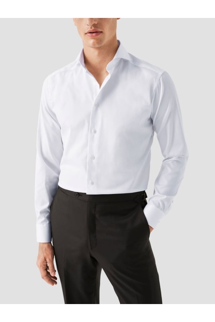 Eton Shirt Signature Twill Super Slim Fit kleding overhemd dress Wit