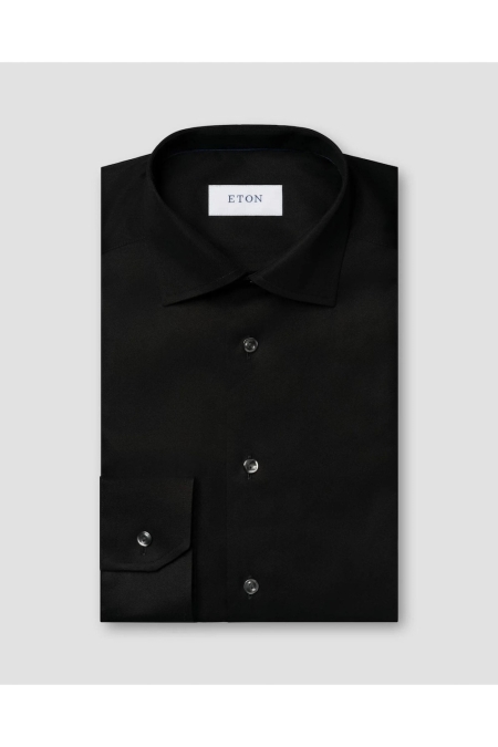 Eton Shirt Signature Twill Contemporary Fit kleding overhemd dress Zwart