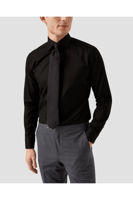 Eton Shirt Signature Twill Contemporary Fit kleding overhemd dress Zwart