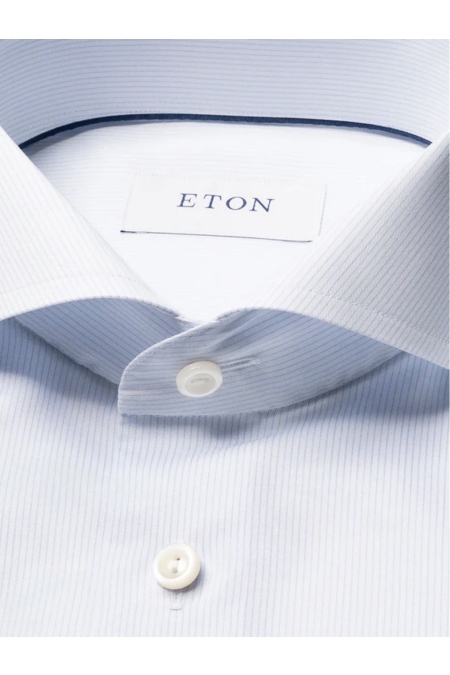 Eton Shirt Striped Twill kleding overhemd dress Blauw