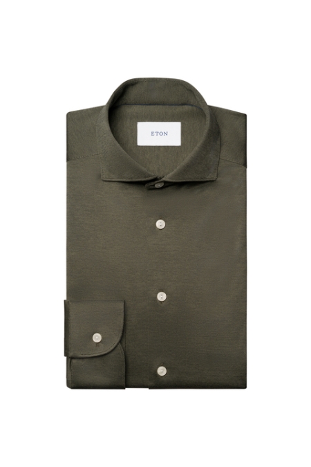 Eton Filo Di Scozia Knit Shirt kleding overhemd dress Groen