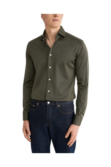 Eton Filo Di Scozia Knit Shirt kleding overhemd dress Groen
