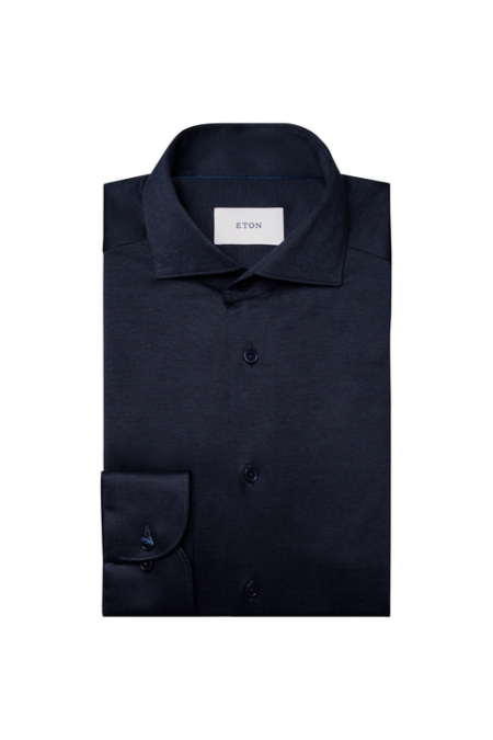 Eton Filo Di Scozia Knit Shirt kleding overhemd dress Blauw