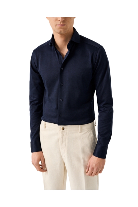Eton Filo Di Scozia Knit Shirt kleding overhemd dress Blauw