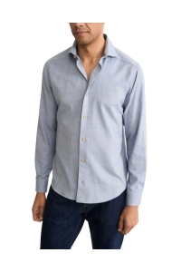 Eton Solid Flannel Shirt kleding overhemd casual Blauw