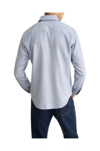 Eton Solid Flannel Shirt kleding overhemd casual Blauw