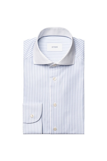 Eton Striped Signature Oxford Shirt kleding overhemd dress Blauw