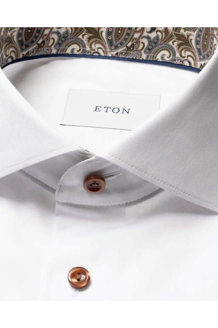 Eton Paisley Effect Signature Twill Shirt kleding overhemd dress Wit