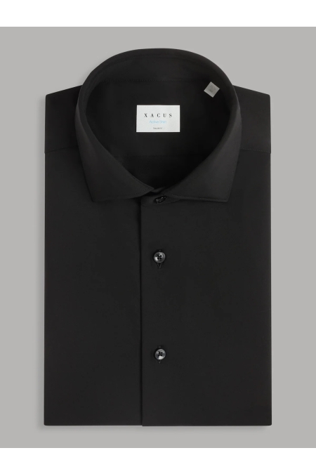 Xacus Active Shirt Tailor Fit kleding overhemd casual Zwart