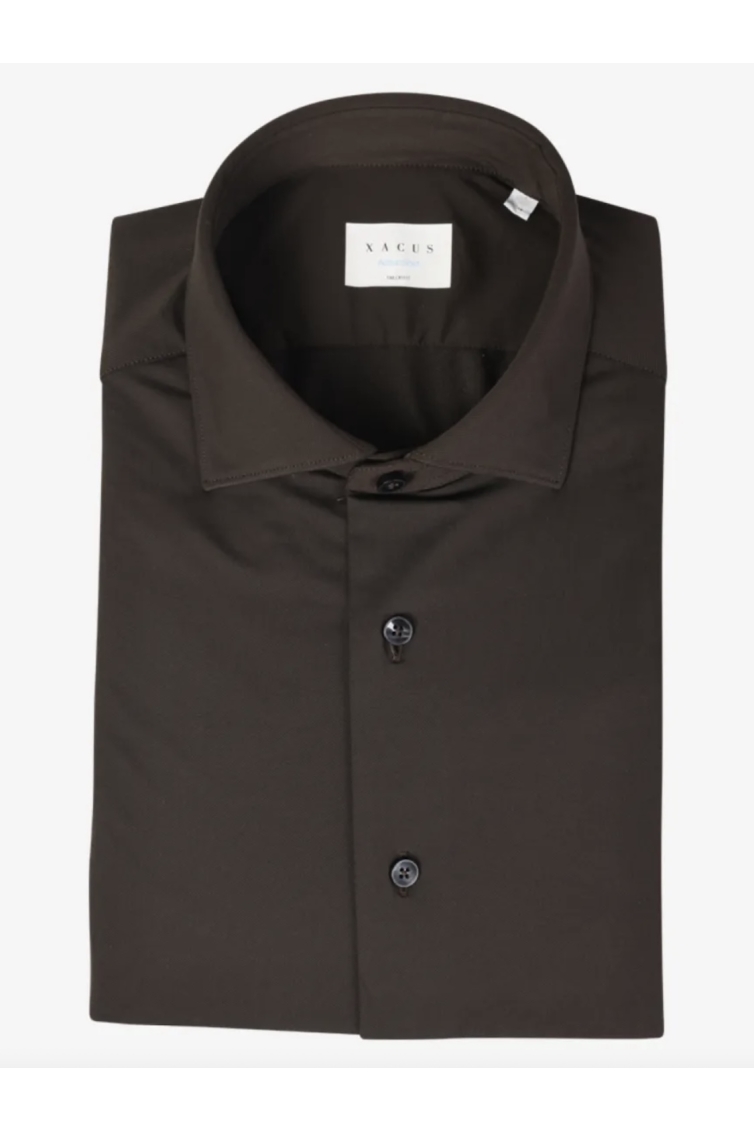 Xacus Active Shirt Tailor Fit kleding overhemd casual Bruin