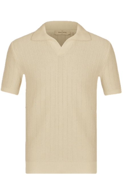 gransasso Fancy Knitted Polo kleding polo Beige