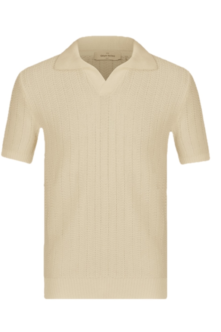 gransasso Fancy Knitted Polo kleding polo Beige