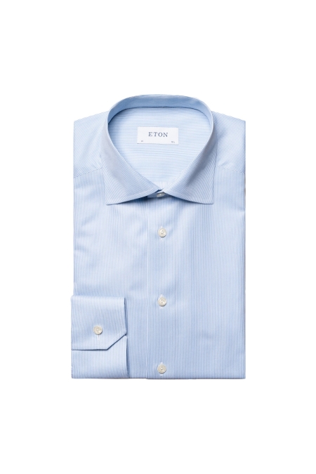 Eton Shirt Shirt Fine Striped 1000-11658 kleding overhemd dress Lichtblauw