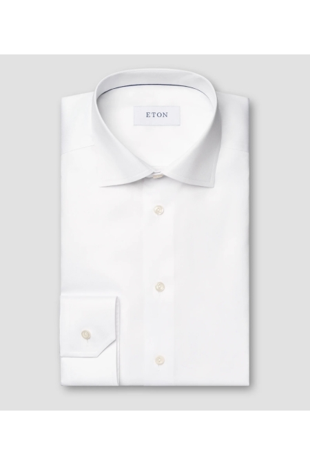 Eton Shirt Signature Twill Contemporary Fit kleding overhemd dress Wit