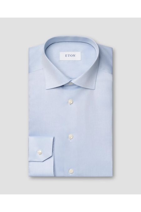 Eton Shirt Signature Twill Contemporary Fit kleding overhemd dress Lichtblauw