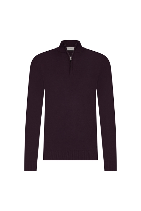 Seven Dials Trui Saul Halfzip Merino kleding trui Bordeaux