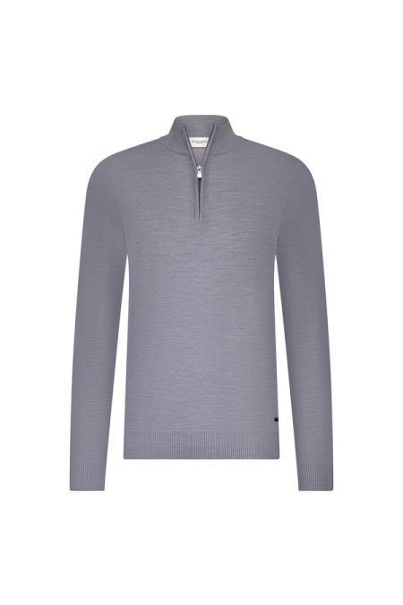 Seven Dials Trui Saul Halfzip Merino kleding trui Middelgrijs