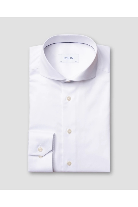 Eton Shirt Signature Twill Super Slim Fit kleding overhemd dress Wit