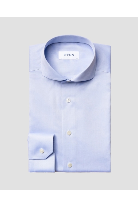 Eton Shirt Signature Twill Super Slim Fit kleding overhemd dress Lichtblauw