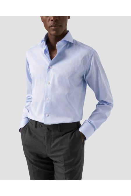 Eton Shirt Signature Twill Super Slim Fit kleding overhemd dress Lichtblauw