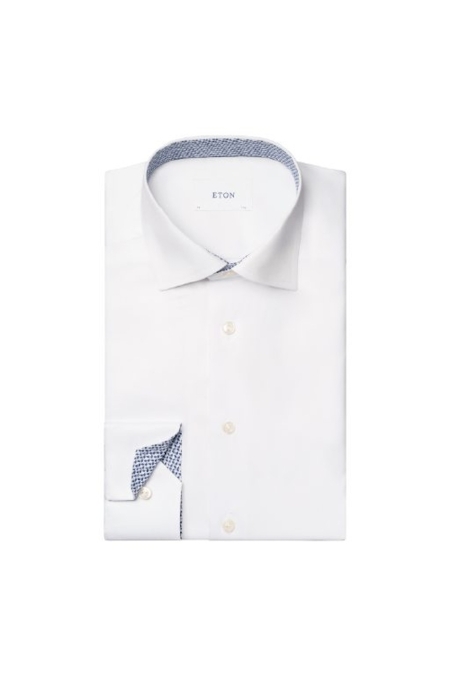 Eton Shirt Solid Twill 1000-13587 kleding overhemd dress Wit