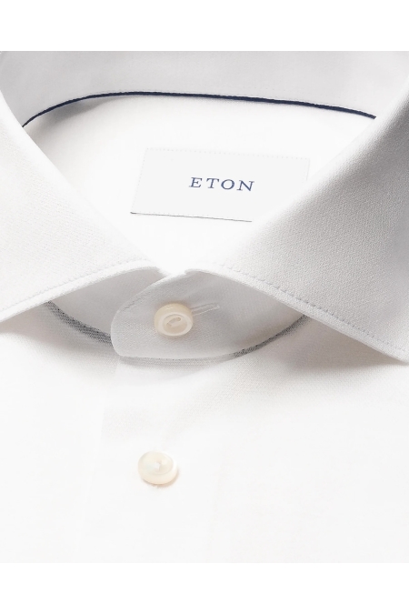 Eton Shirt Filo di Scozia Contemporay Fit kleding overhemd casual Wit