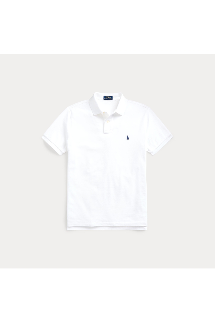 Ralph Lauren Custom Slim Fit Iconic Mesh Polo kleding polo Wit