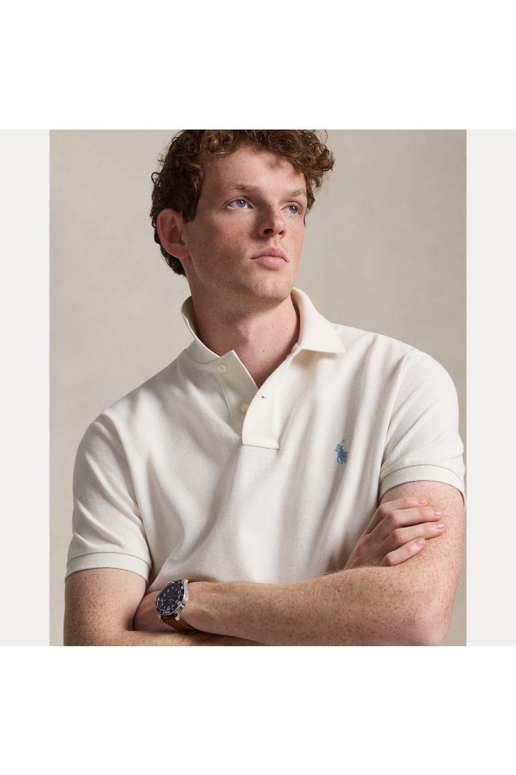 Ralph Lauren Custom Slim Fit Iconic Mesh Polo kleding polo Beige