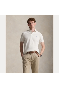 Ralph Lauren Custom Slim Fit Iconic Mesh Polo kleding polo Beige