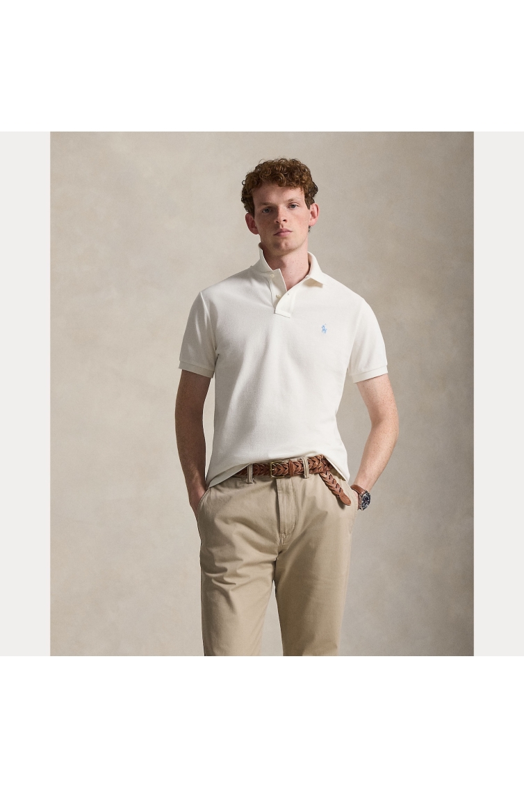 Ralph Lauren Custom Slim Fit Iconic Mesh Polo kleding polo Beige