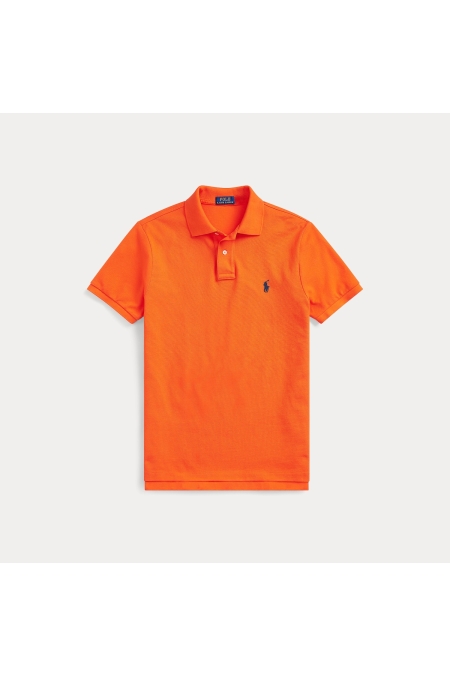 Ralph Lauren Iconic Mesh Polo Custom Slim Fit kleding polo Oranje
