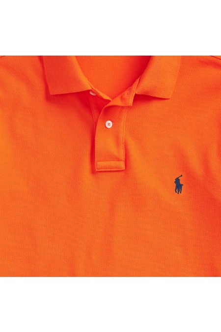 Ralph Lauren Iconic Mesh Polo Custom Slim Fit kleding polo Oranje