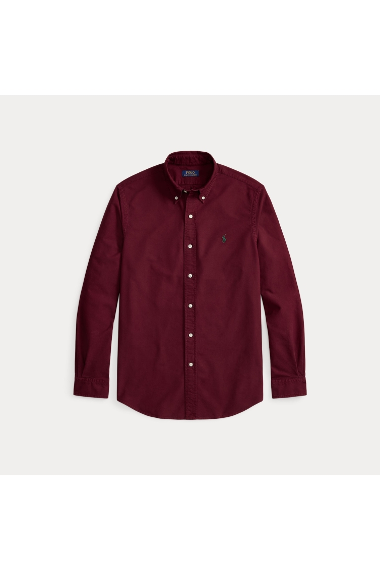 Ralph Lauren CUSTOM FIT GARMENT-DYED OXFORD SHIRT kleding overhemd casual Rood