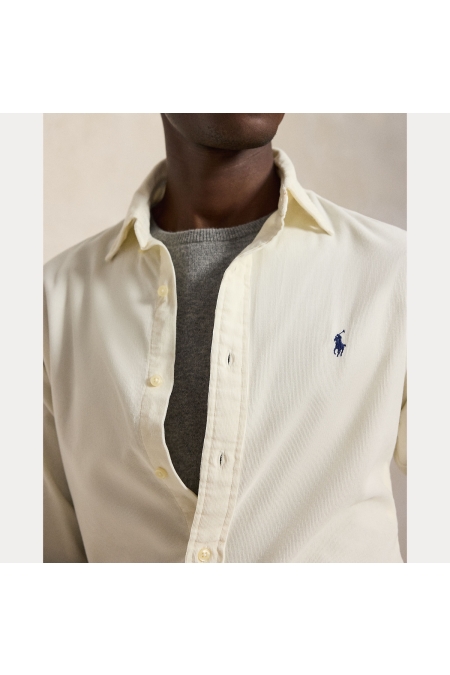 Ralph Lauren CUSTOM FIT CORDUROY SHIRT kleding overhemd casual Beige