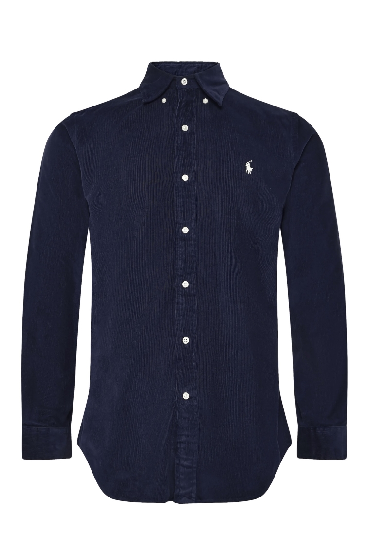 Ralph Lauren CUSTOM FIT CORDUROY SHIRT kleding overhemd casual Blauw