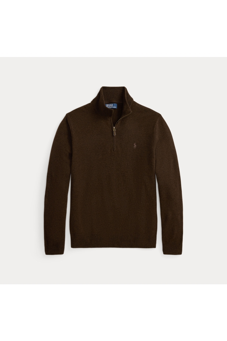 Ralph Lauren Wool Half Zip Pullover kleding trui Bruin