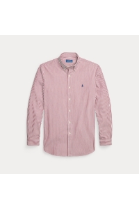 Ralph Lauren Shirt Custom Fit Stripe Stretch Polin kleding overhemd casual Rood