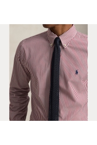 Ralph Lauren Shirt Custom Fit Stripe Stretch Polin kleding overhemd casual Rood