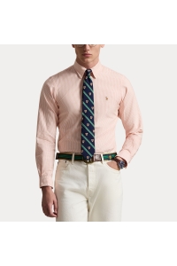 Ralph Lauren Custom Fit Striped Oxford Shirt kleding overhemd casual Oranje