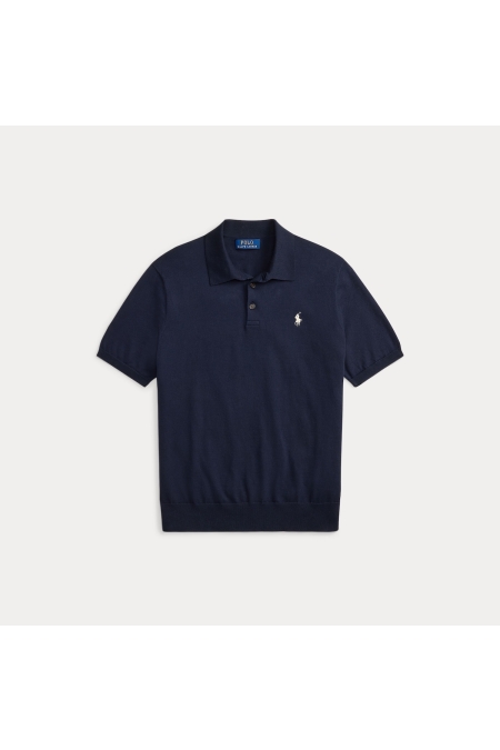Ralph Lauren Knitted Cotton Polo kleding polo Blauw