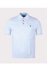 Ralph Lauren Knitted Cotton Polo kleding polo Blauw