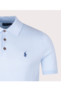 Ralph Lauren Knitted Cotton Polo kleding polo Blauw