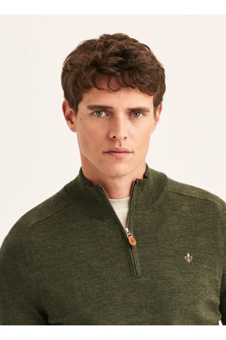 Morris Merino John Zip kleding trui Groen