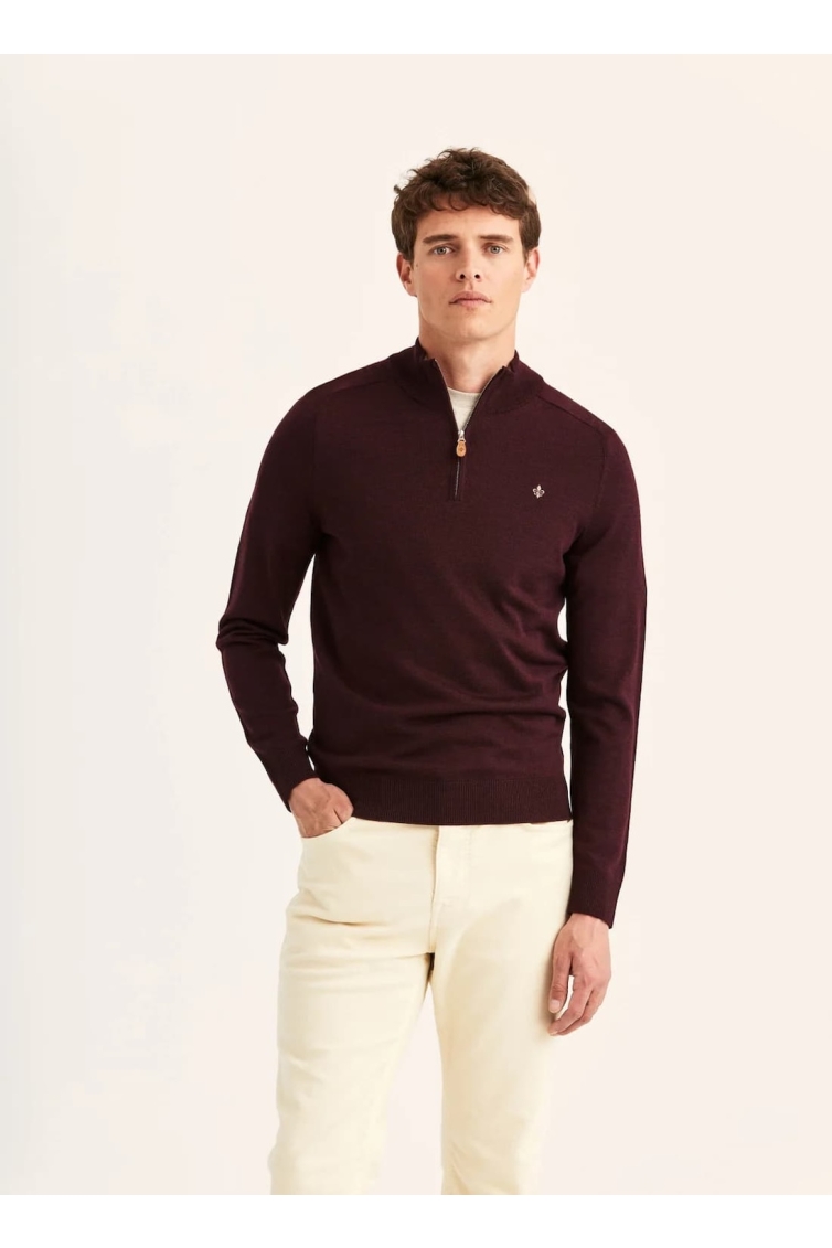Morris Merino John Zip kleding trui Rood