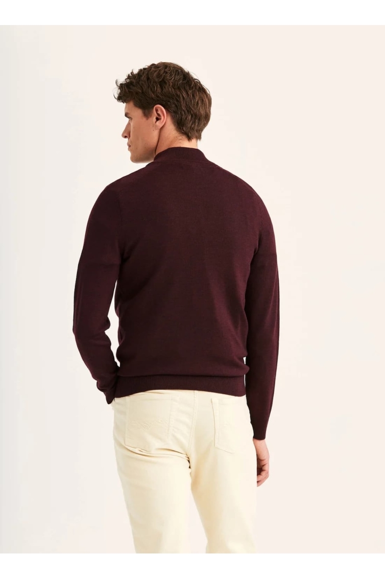 Morris Merino John Zip kleding trui Rood
