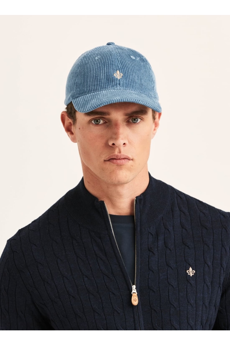 Morris Merino Cable Zip Cardigan kleding vest Blauw